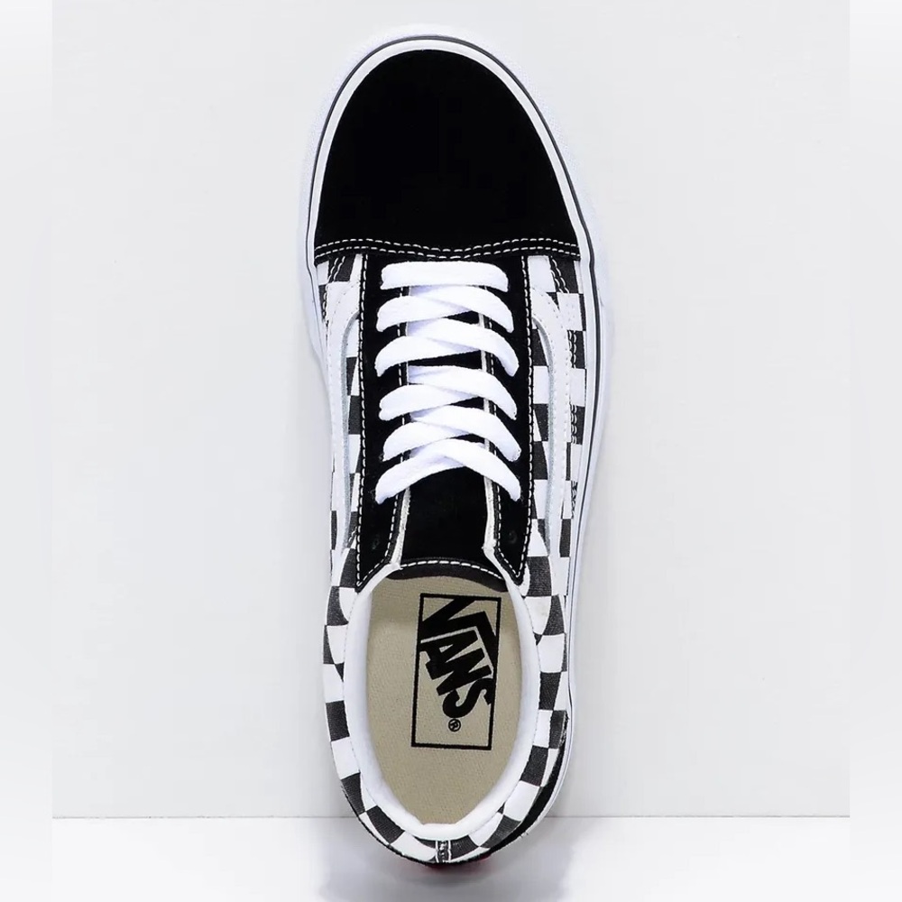 Unisex Vans OLD SKOOL platform black and white checkered sneakers